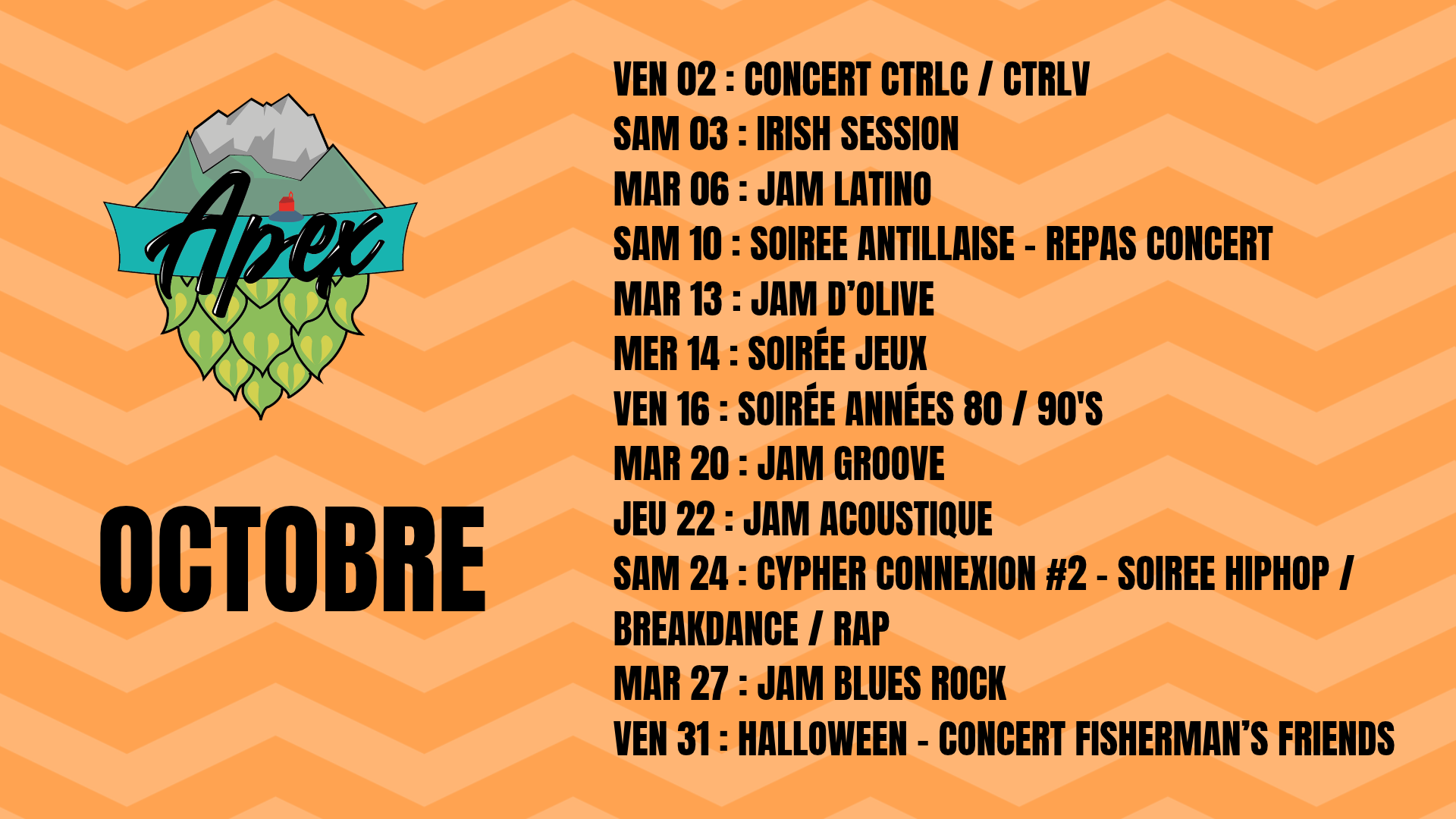 prog octobre 2026 apex